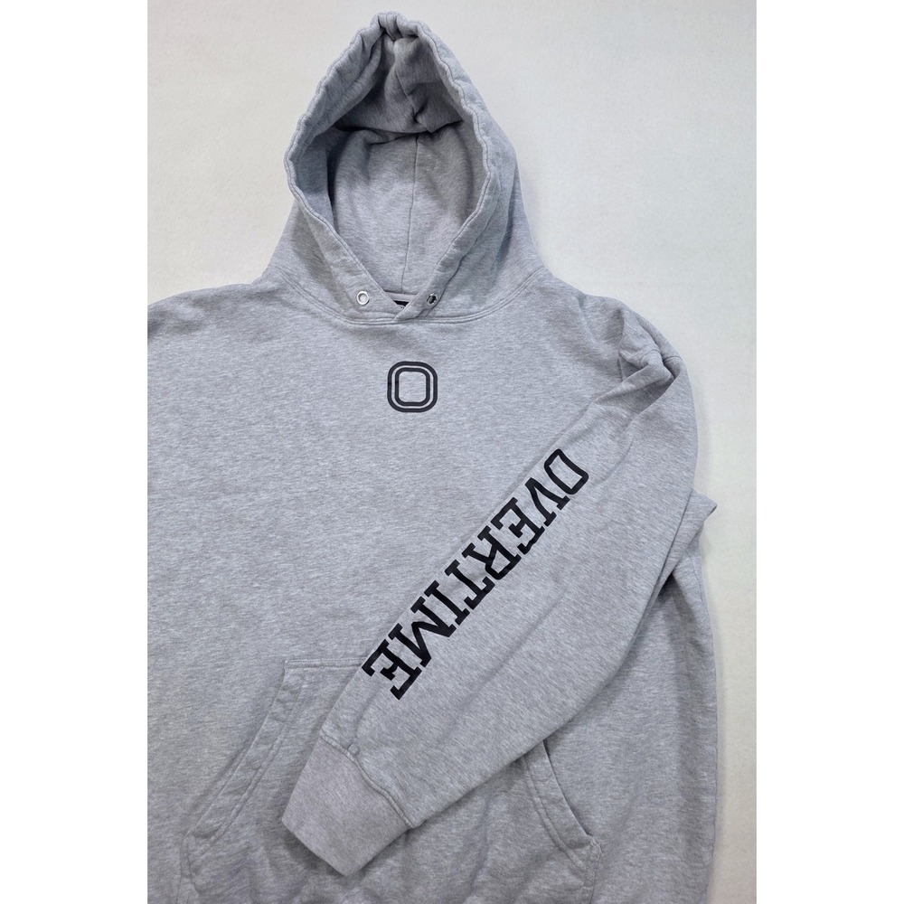 Official Overtime Hoodie Mens‎ L Pullover Gray Black Sleeve Graphic LIMITED USE